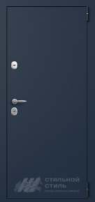 Синяя дверь в квартиру №96 с отделкой Порошковое напыление - фото
